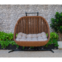 Poly Resin Rattan Patio Wicker 2-Assentos Swing Chair ou Hammock For Outdoor Garden